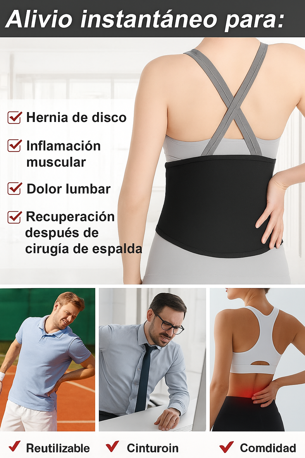 Faja Lumbar Con Terapia De Frio Y Calor